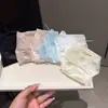 Calcinhas de renda sexy estilo francês transparentes de malha para mulheres, calcinhas respiráveis com laço e alça fina para mulheres