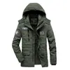 [807A] chaqueta acolchada de algodón cálida con forro polar, multibolsillos, a prueba de frío, abrigo para hombre, larga, sin capucha, talla grande, chaqueta acolchada de algodón