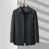 Jaqueta Masculina de Outono e Inverno, Estilo Leve para Negócios, Quente, Caimento Solto, Gola Reversível, Cor Sólida, Formal, de Botão Único, Estilo Clássico Executivo