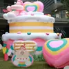 Bolo Inflável para Celebração de Aniversário Modelo Tema Lolita Bolo de Aniversário para Shopping Decoração de Exibição ao Ar Livre