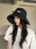 Sombrero de pescador de ala ancha para mujer, fresco al tacto, protector solar para primavera, con cordones, hace que la cara se vea más pequeña, protección UV, sombrero tipo cubo de moda