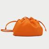 Bolso de mano plisado tipo empanada de piel de vaca suave de color liso, versátil, estilo coreano para mujer