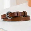 Cinturón de cuero con hebilla distintiva para mujer, estilo coreano, popular, para celebrar Internet, combina con todo, de alta gama, para jeans.