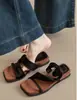 Primer Encuentro Ji Mibai Sandalias de Cuña Bicolor de Doble Uso para Mujer, Para Uso Exterior en Verano, Combinan con Faldas, Sandalias de Una Correa con Punta Cuadrada