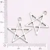 Colgante de Estrella de Aleación Bronce Antiguo Plata Antigua Estrella de Ángel Estrella Hueca Estrella de Encaje Accesorios para Joyería DIY