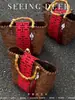 Série Dourado Vermelho Presentes de Casamento Sacola de Presente para Acompanhamento de Casamento Caixa de Presente para Inauguração de Casa Aniversário Cesta de Casamento Trançada Estilo Chinês