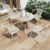 Juego de Muebles para Patio Exterior, Juego Combinado para Terraza de Villa Nórdica y Jardín, Mesa y Sillas Sencillas Impermeables y Protectoras del Sol para Ocio