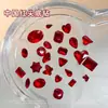 Rhinestones Rojos para Uñas, Súper Brillantes, Varios Tamaños, Rhinestones Rojos Chinos con Base Puntiaguda, Forma de Corazón Irregular, Huevo de Paloma, Gota de Agua, Rhinestones para Uñas de Año Nuevo