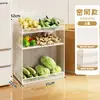 Estantería de cocina de pie de múltiples capas, cesta para verduras frescas, carrito de snacks móvil para esquina