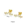 Set de Aretes de Lujo Populares Transfronterizos Europeos y Americanos, Cobre Chapado en Oro Real Incrustado con Circonita, Aretes de Lujo Ligero y de Gama Alta