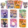 6 pzs/Paquete Halloween Collage Dibujos Animados Graffiti Bruja Calabaza DIY Creativo Divertido Pegatinas Cambio de Cara Venta Caliente Transfronteriza
