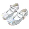 Zapatos de cristal de Cenicienta primavera y otoño zapatos de princesa de una sola capa para niñas tacones altos para niños zapatos de vestir de cuero para niños zapatos de actuación para niños
