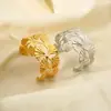 Producto Transfronterizo Más Vendido en Europa y América: Pulsera de Acero Inoxidable Hoja de Ginkgo con Acabado Chapado en Oro, Electrochapado en Oro Real de 18K, Pulsera Abierta que No se Desvanece