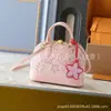 Bolso Transfronterizo Nuevo Bolso de Axila Cuero Genuino Flor de Cerezo Presbicia Versátil Moda Tendencia Bolso Cuadrado Pequeño Bolso de Hombro Único Cruzado