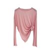 Camiseta de Manga Larga Estilo Nuevo Tencel Protección Solar Delgada Versión Coreana Versátil Holgada Cuello Redondo Top Caliente Ajuste Holgado