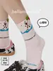 86111 Calcetines Nuevos Primavera/Verano Zhejiang Calcetines de Dibujos Animados Coreanos de Moda Estilo Ins Calcetines para Mujer Sin Costuras de Media Pantorrilla Lindos Calcetines de Algodón