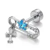 Brincos de Aço Titânio 316 Que Não Caem Facilmente, Brincos de Rosca, Estilo Flor, Piercings de Orelha para Mulheres, Fornecimento Direto da Fábrica de Joias Corporais
