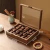 Caixa de Armazenamento de Madeira de Nogueira de Alto Padrão à Prova de Poeira, Caixa para Pulseira com Cabeça de Leão, Caixa de Exibição para Contas Budistas, Caixa de Armazenamento de Madeira de Nogueira para Colecionáveis
