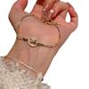 Otoño Nuevo Pulsera de circón de círculo anudado con micro incrustaciones de diamantes completos 2023 moda de personalidad combinable cuerda de mano con cordón