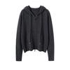Suéter de Cachemira para Mujer 100% Cachemira Pura Otoño e Invierno Nuevo Casual con Cremallera y Capucha Suéter de Punto Cardigan Suéter Chaqueta