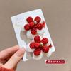 Lazo rojo de Año Nuevo para niños, accesorios para el cabello, tocado de estilo antiguo, accesorios Hanfu para niñas de estilo chino, peluca, horquilla para el cabello