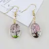 Pendientes de Hilo de Oro con Hilo de Vida, Árbol Pequeño, Flores Reales, Flores Secas, Flores de Encaje, Gypsophila, de Venta Caliente Transfronteriza Europea y Americana