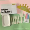 Conjunto de Louças para Bolo de Aniversário Conjunto de Louças Descartáveis Faca e Garfo para Bolo Louças Prato de Papel Faca e Garfo para Assar Prato