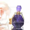 Fábrica direta fonte garrafa de óleo multiângulo facetada pedra natural pingente de aromaterapia Cristal de Quartzo Jade garrafa de perfume
