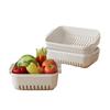 Cesta de Drenagem de Cozinha de Camada Dupla Selecionada Rigorosamente Bacia para Lavar Vegetais Bacia Drenante para Frutas e Vegetais Filtro de Água Cesta Artefato para Lavar Vegetais PET