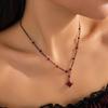 Collar de Borlas Góticas Retro con Goteo de Sangre Transfronterizo Europeo y Americano para Mujer Cadena de Colgante de Cristal Simulado de Sangre Collar para Clavícula