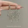 Collar y Pendientes de Borla de Diamante Completo de Alto Gama Súper Brillantes con Temperamento Cadena de Clavícula Exagerada para Vestido de Noche