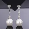 Nuevo Conjunto Huabi Jewelry 2023 Base de Cobre Chapado en Oro Borla de Perlas para Mujer 14mm12mm