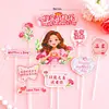 2026 Día de la Madre Feliz Decoración de Pastel Tarjeta de Corazón Acrílico Cadena de Perlas Topper Feliz Día de la Madre