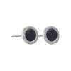 Aretes Galaxia Runxin para Hombre, Aretes Redondos de Diamante Negro de Personalidad Hip-Hop de Moda para Mujer, Elegantes Accesorios de Oreja Geométricos de Arena Azul de Lujo Ligero