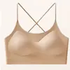 Camisole de Base Líquida Novo Estilo com Alças Finas, Bojos, Aumento para Seios Pequenos, Pode Ser Usado por Fora ou como Camada Interna, Camisole Beauty Back Sem Costura para Mulheres
