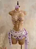 AYJDYJ Cadena Corporal de Perlas Nueva Estilo Chica Caliente Europea y Americana Transfronteriza AliExpress Cubierta Top con Cuello Halter Accesorio Exterior para Mujer
