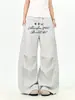 2025 Nuevos Pantalones Largos Casuales Rectos Sueltos de Personalidad Casual Unisex con Diseño de Cordón Retro Americano de Moda con Letras