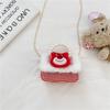 2026 Invierno Nuevo Modelo Bolsa de Año Nuevo Oso Fresa de Dibujos Animados Peluche Bolso de Hombro Cruzado para Niñas Bolso de Mano para Sesión de Fotos
