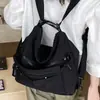 Bolsa de Tela Artística Multibolsillos Estilo Coreano Nueva Primavera 2026 para Mujer, Mochila Cruzada de un Solo Hombro para Viajero Estudiante, Bolso Tote