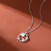 Colar de Coelho do Zodíaco Benmingnian Feminino Mori Nicho Corrente para Clavícula Luxo Leve Presente do Ano do Coelho Pingente de Coelho com Pedra da Lua