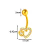 Henson Joias Aço Inoxidável Barra Borboleta Gatinho Coração Piercing de Umbigo Anel de Umbigo Joias para Piercing Abdominal de Comércio Exterior Europeu e Americano
