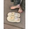 Sapatos Peludos Estilo Fada Suave para Usar ao Ar Livre, Sapatos Quentinhos com Veludo Extra, Sapatos Planos de Algodão para Mulheres