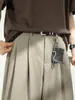 Pantalones Cortos Holgados con Diseño de Pliegues para Hombre, Nuevos Pantalones Casuales Primavera/Verano, Estilo Japonés Retro, Pantalones Versátiles de Seis Puntos