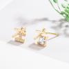 Aretes izquierdo y derecho para mujer verano 2022 nuevos simples pequeños frescos Joker texto pequeños aretes de personalidad aretes