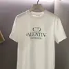 100% algodão, com estampa de letras Vano transfronteiriça, modelagem solta, gola redonda, manga curta, unissex, estilo verão, por Warren Tian N