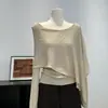 Otoño/Invierno 2026 Nuevo Suéter de Punto de Alta Gama Capa Chal con Top Simple de Manga Larga Conjunto de Dos Piezas de Punto Ropa para Mujer