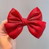 Presilha de Cabelo Vermelha para Menina Acessório de Cabelo de Princesa Grampo de Cabelo com Laço Duplo para Cabelo de Menina Acessório para Cabelo de Bebê Estilo Chinês Ano Novo