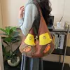 Bolso de Hombro de Lana Estilo Coreano Casual Nuevo para Otoño e Invierno, Gran Capacidad, Retro, Nicho, Lindo, Bolso de Mano Versátil
