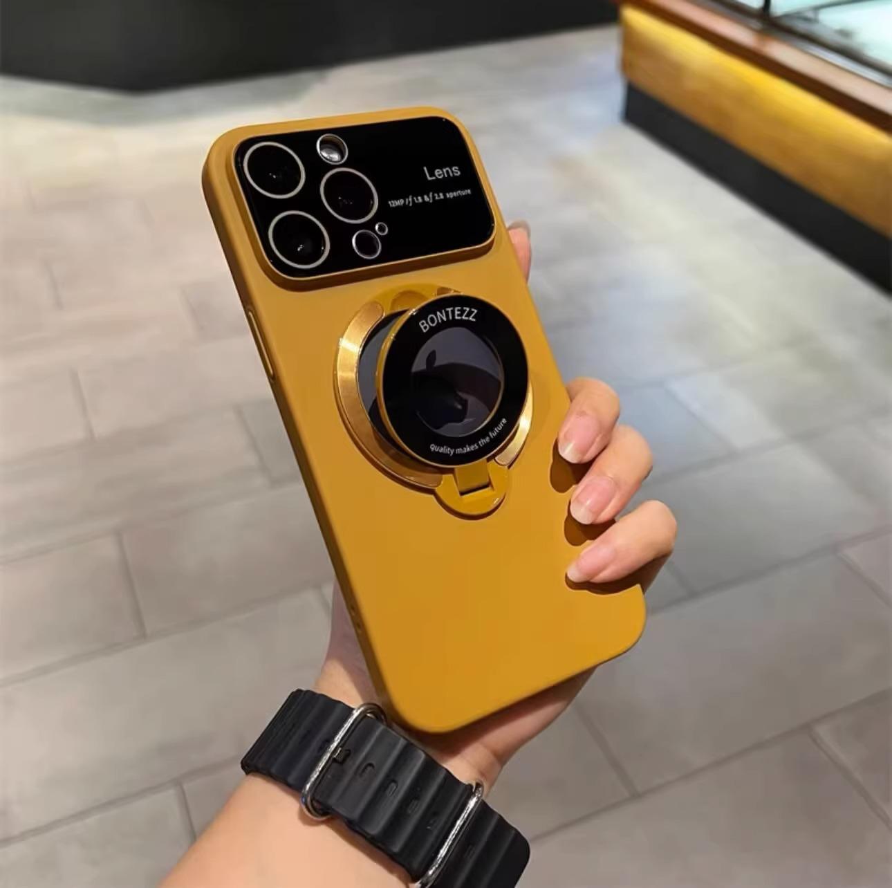 手淘_SKU_大视窗【琥珀黄-磨砂款】PC磁吸支架壳 QP