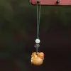 [Colgante] Sándalo Verde Palo de Rosa Gallo Cadena para Teléfono Móvil Llavero Colgante para Coche Pieza de Mango DIY
